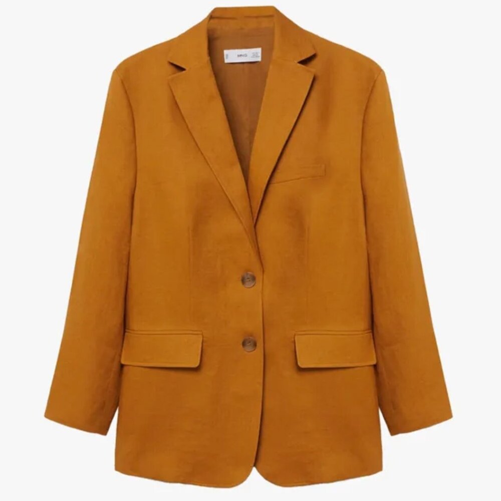 Mango 100% Linen Blazer